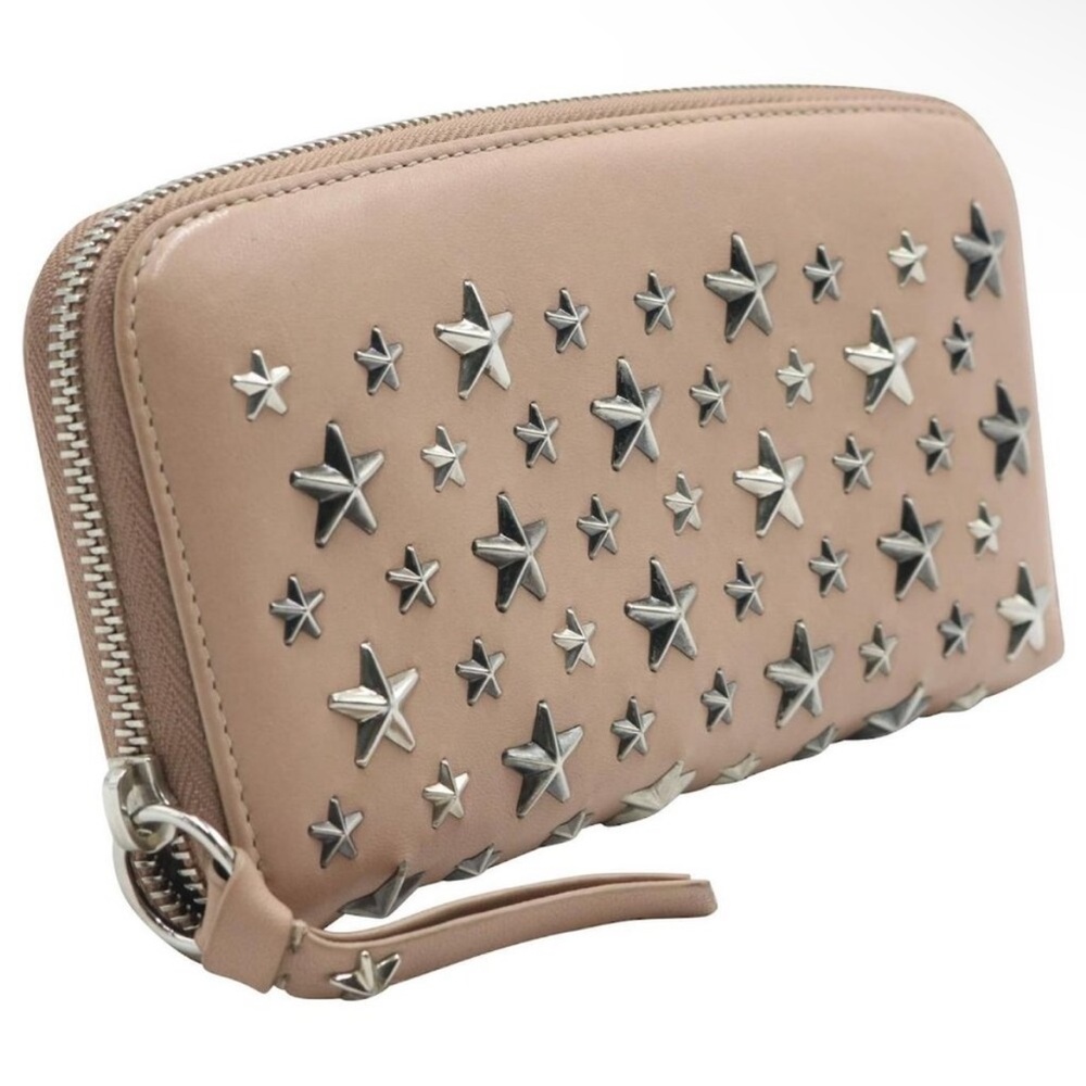 Jimmy Choo Filipa Beige Star-Studded Wallet with COA l - Picture 2 of 6